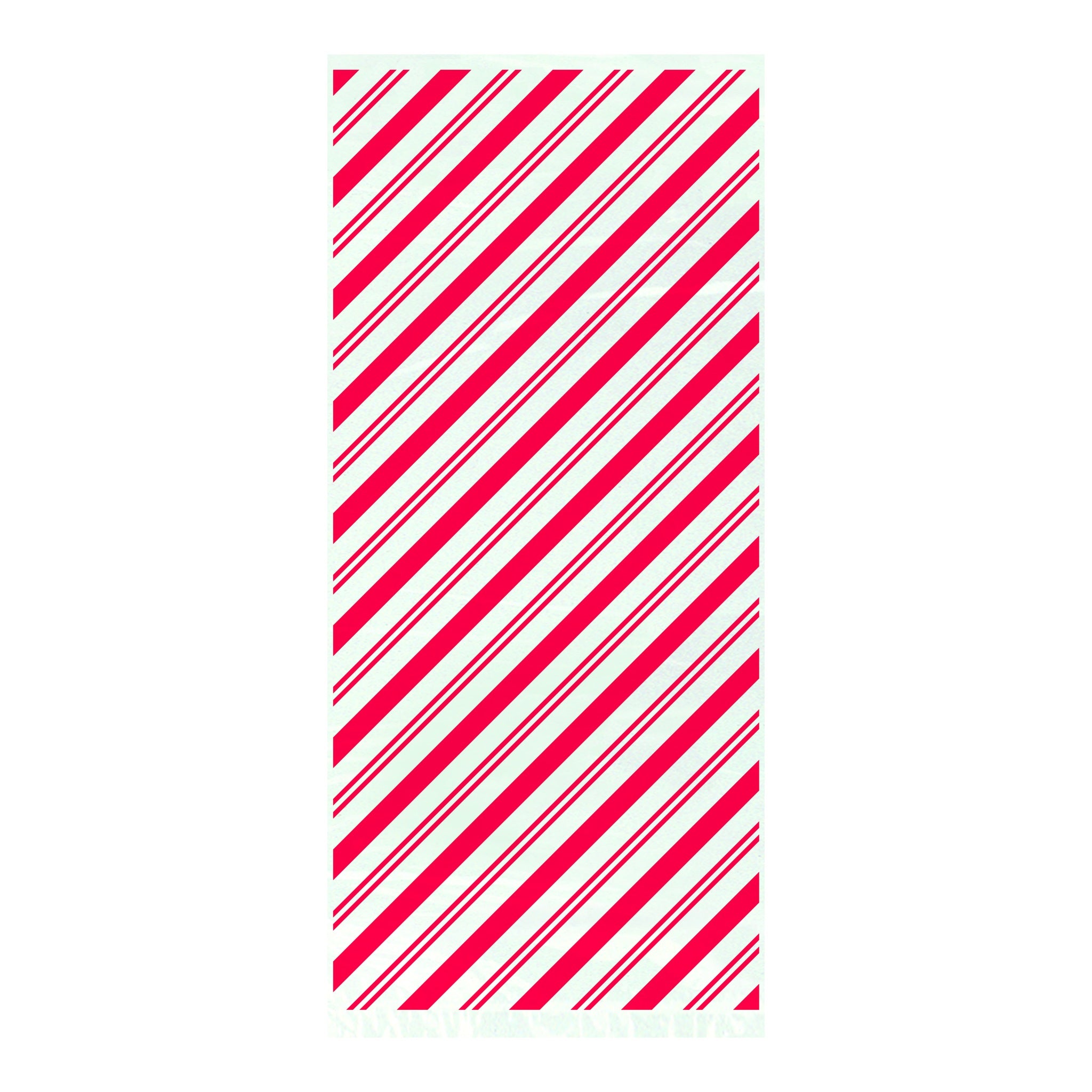 Red Stripe Cellophane Bags 20ct